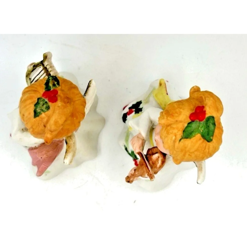 Vintage Homco Christmas Angel Figurines Set of 2 Musical Choir Taiwan 5551